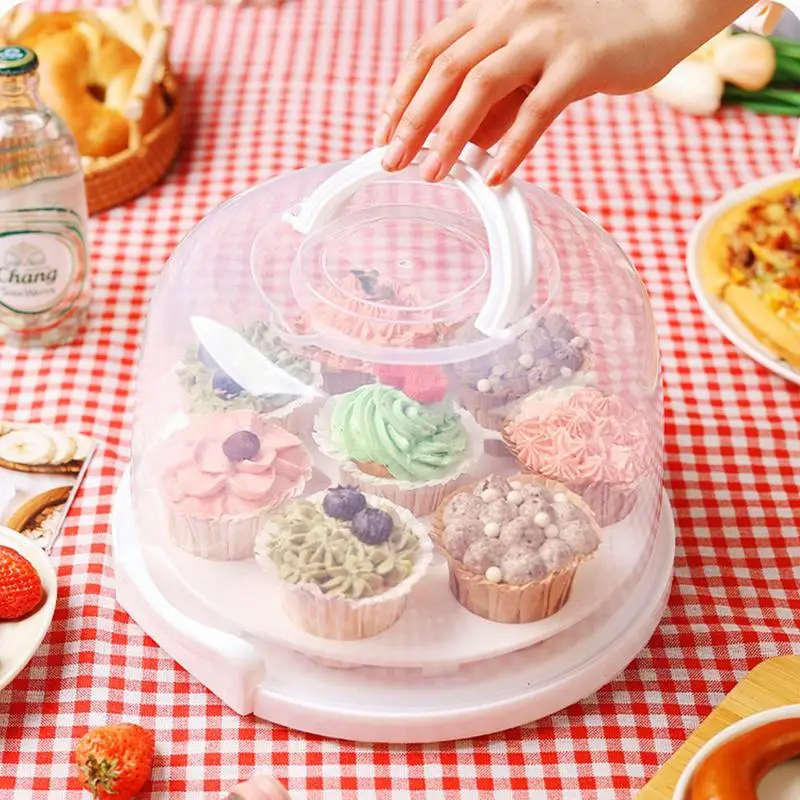 Cake Storage Container Reusable Cake Carrying Packaging Containers Double-Layer 10-Inch Heightened Cake Carriers for Baking