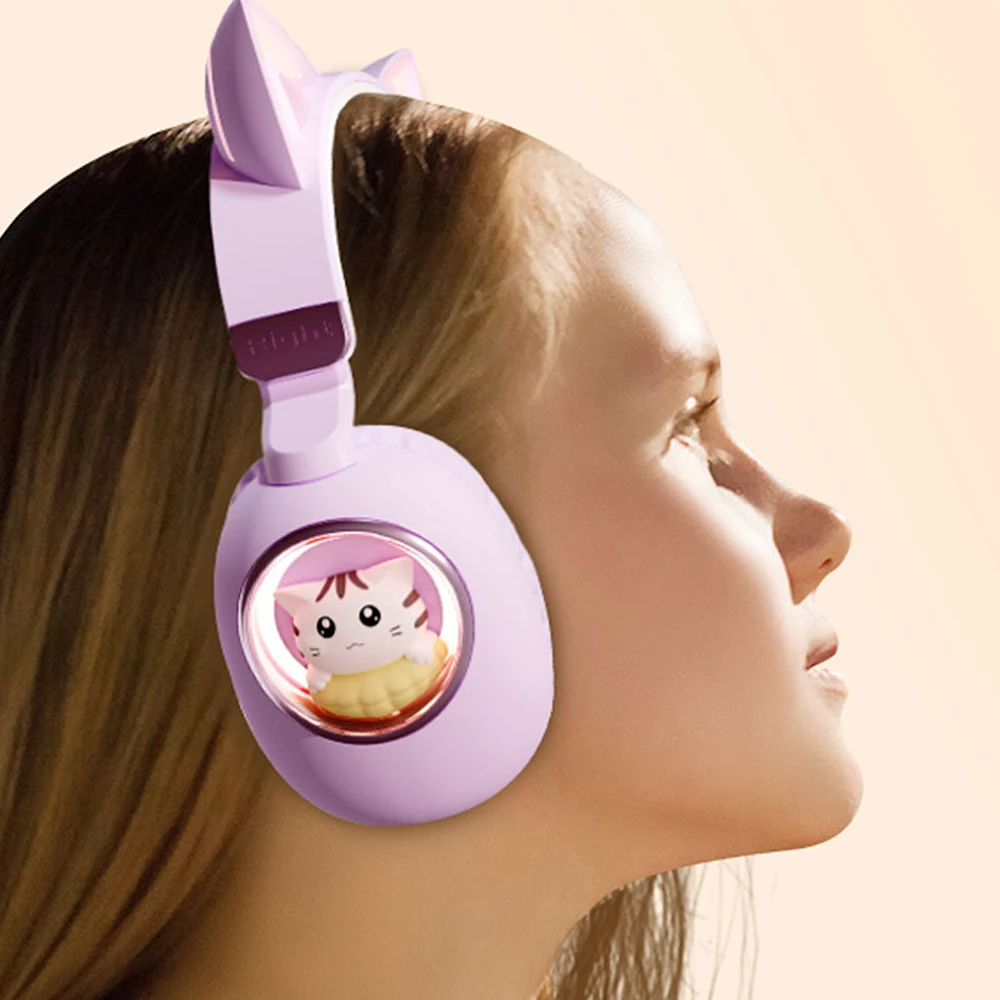 NEW Cute Pet Wireless Bluetooth Headphone With Mic Gaming Headset Noise Canceling Foldable Stereo Headset