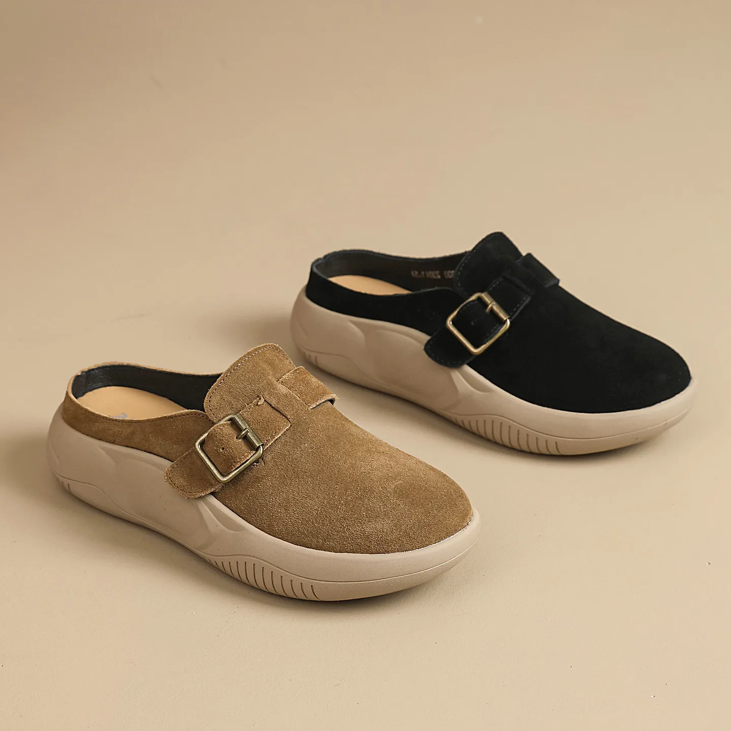 

Новые женские туфли из натуральной кожи для весны и лета: уличные повседневные шлепанцы-слайды в стиле Birkenstock, лоферы на плоской подошве