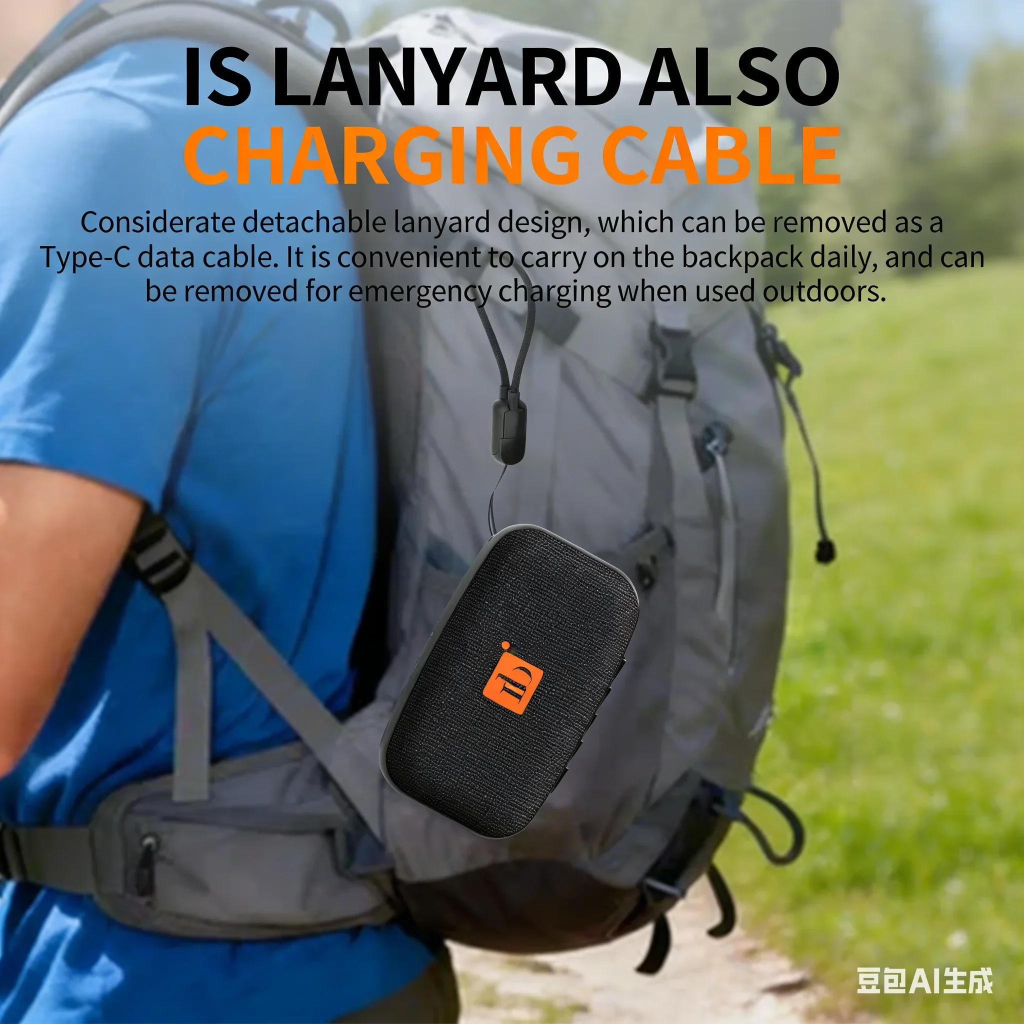 Wireless Bluetooth 5.4 Outdoor Speaker 8W Power Sound 2000mAh Battery Lighting Function for Camping Hiking Outdoor Activities
