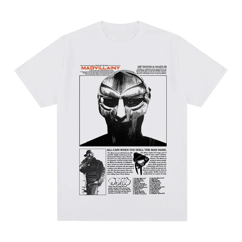 Rapper Mf Doom Vintage t-shirt Madvillainy Metal Music Album Gift Idea Clothes Cotton Men T Shirt New TEE TSHIRT Womens Tops