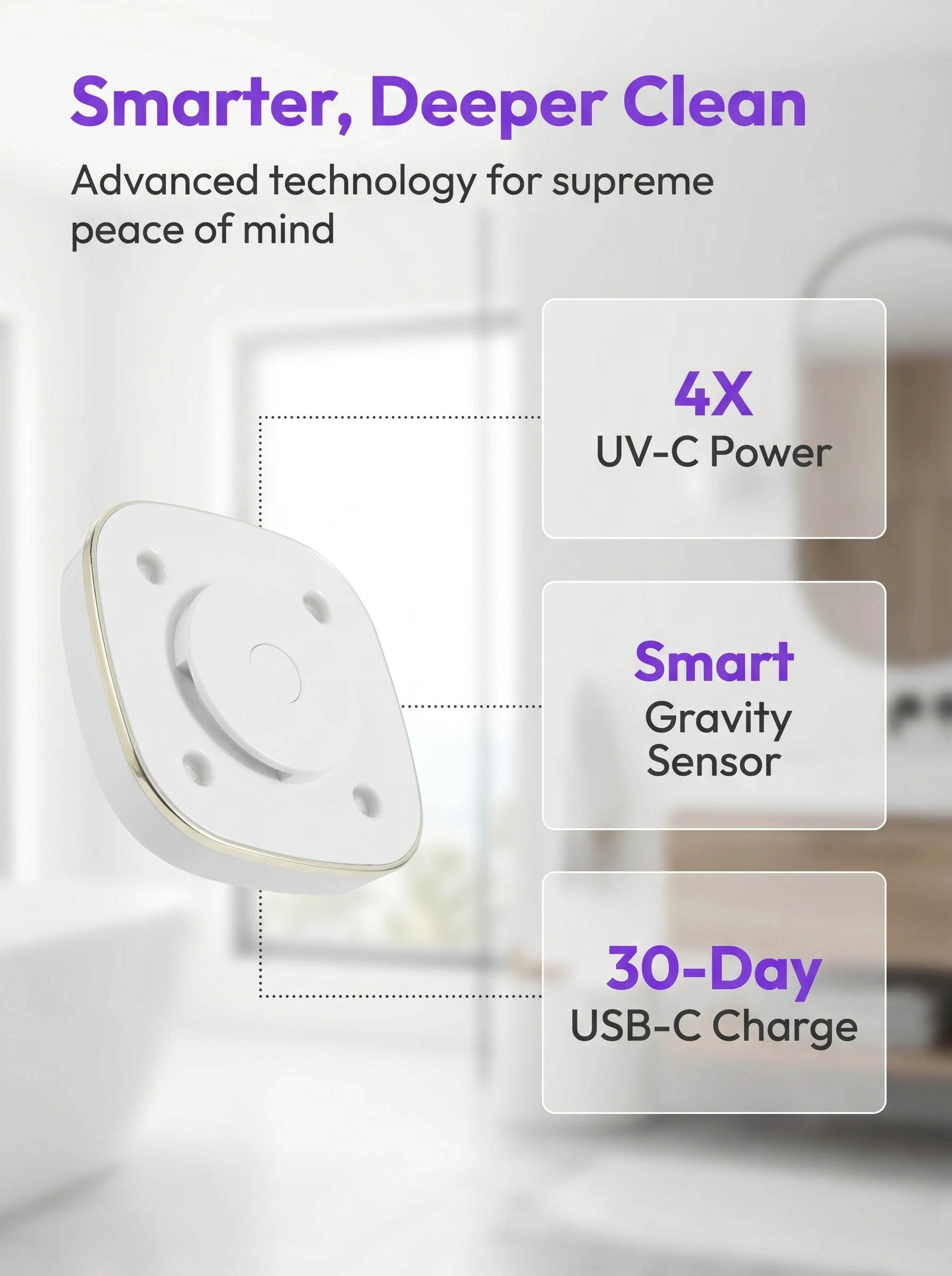 2026 Neuer Intelligenter Toilettenreiniger Wandmontiert Sterilisierung USB-Aufladung LED-Toilettenlicht Tragbar für Zuhause Bad Reise – Detail 2