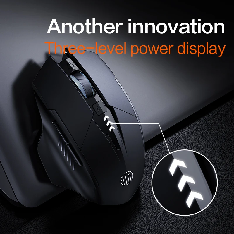 INPHIC A1 Wireless Bluetooth Tri-mode Mouse ricaricabile Office Silent Button Mouse Power Display Laptop Universal Bluetooth 5.0