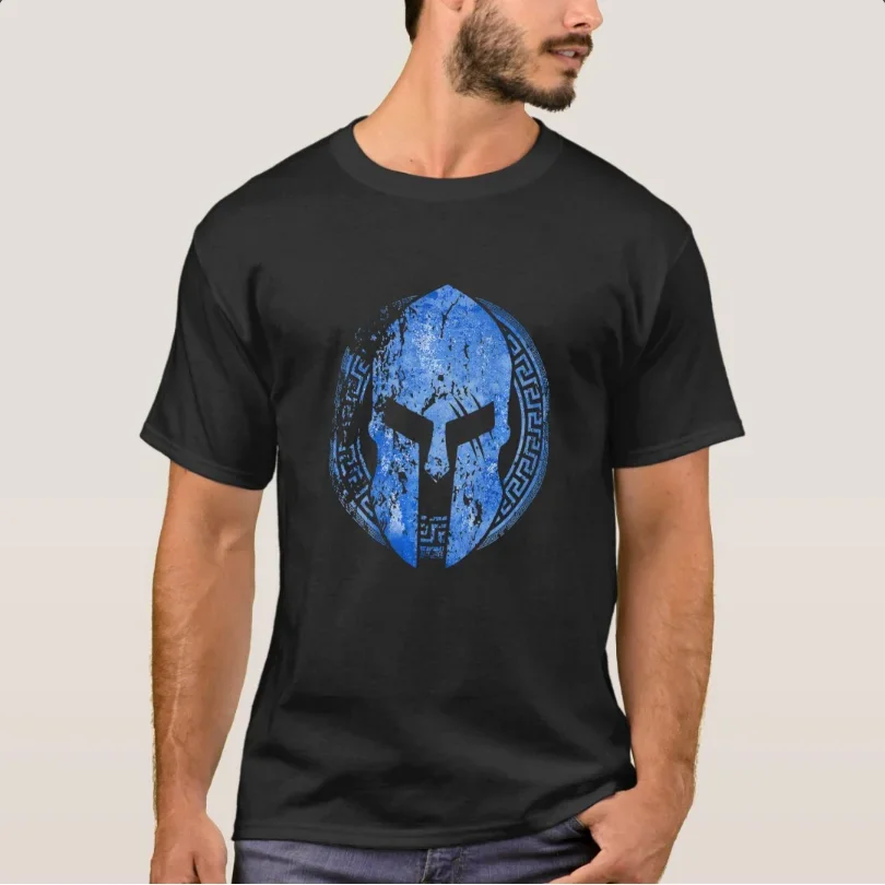 Gladiator Helmet Greece Sparta GYM Workout Muscle Training T-Shirt Short Sleeve Casual 100% Cotton O-Neck Summer Mens T-shirt