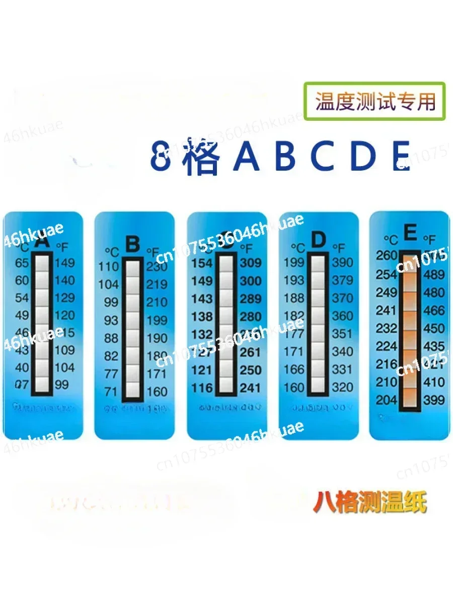 Papel de medición de temperatura importado, papel de prueba de temperatura de laboratorio, pegatinas de temperatura, precio por 10 piezas
