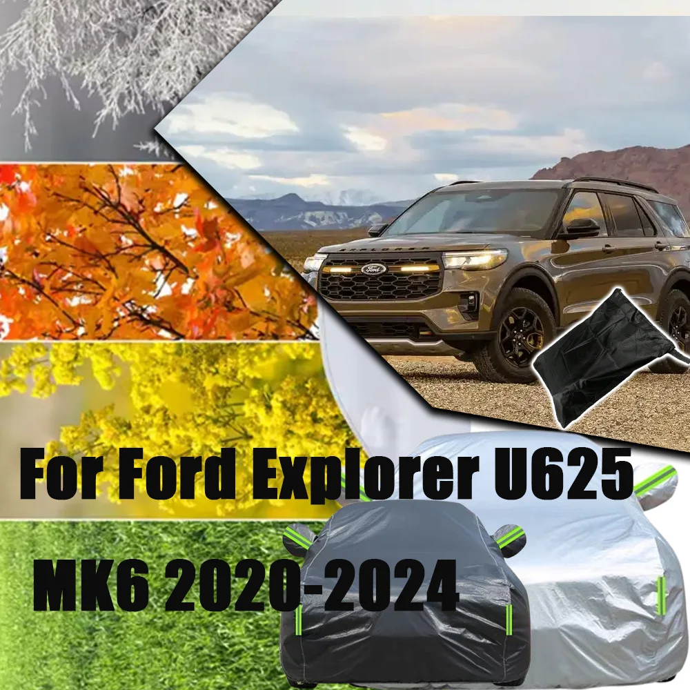 

Outdoor Protection Full Car Cover Snow Cover Sunshade Waterproof Dustproof Exterior For Ford Explorer U625 MK6 2020-2024 2023