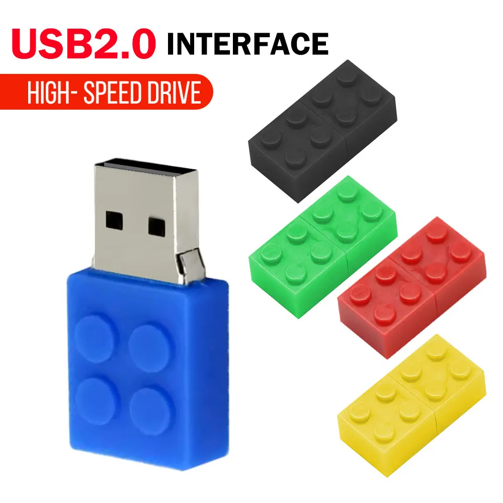 

Toy Brick Memoria USB 2.0 Flash Drive 4GB Silicagel Building Block 32GB Pen Drive Real Capacity USB Stick 16GB Gift for children