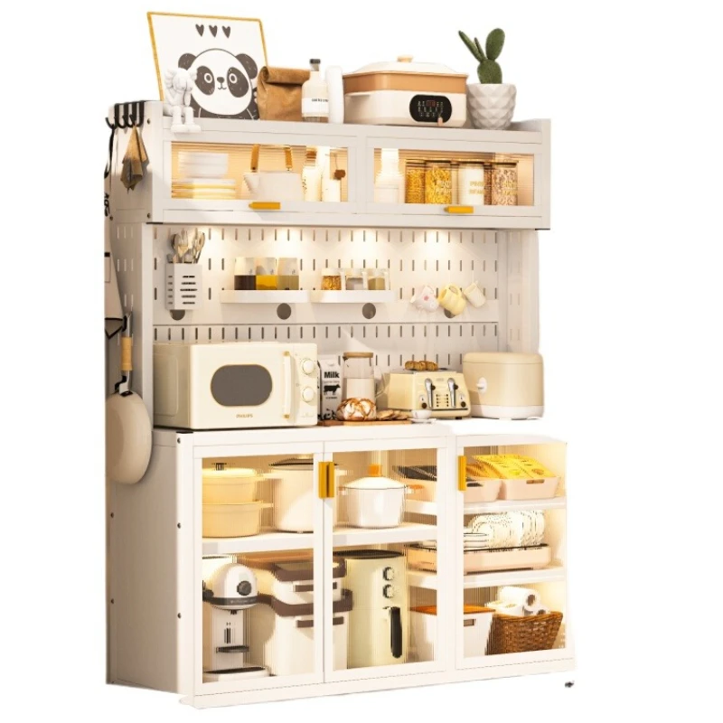 

Kitchen multi-functional rack floor-to-ceiling multi-layer cabinet hole board dining side cabinet integrated storage cabinet