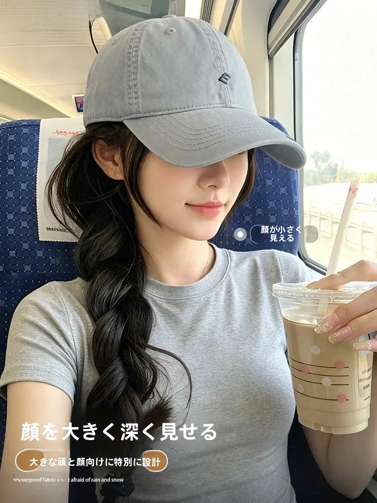 gorra-de-beisbol-de-estilo-coreano-para-mujer-con-visera-ancha-tejido-suave-diseno-de-pico-de-pato-efecto-adelgazante-para-el-rostro-tamano-ajustable-gorra-para-rostros-redondos