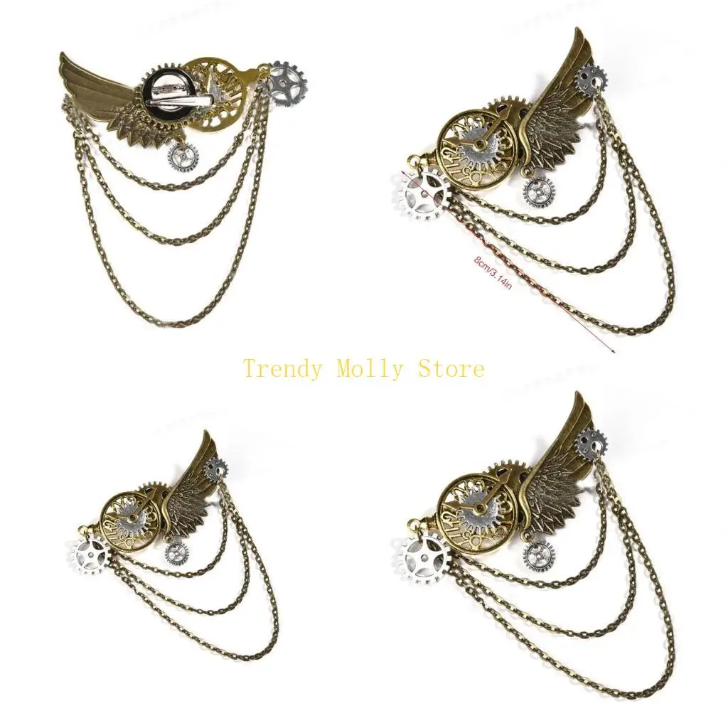 

N5KB Steampunk Hairpins Gear Hair Clip Steampunk Hair Clip Steampunk Barrettes