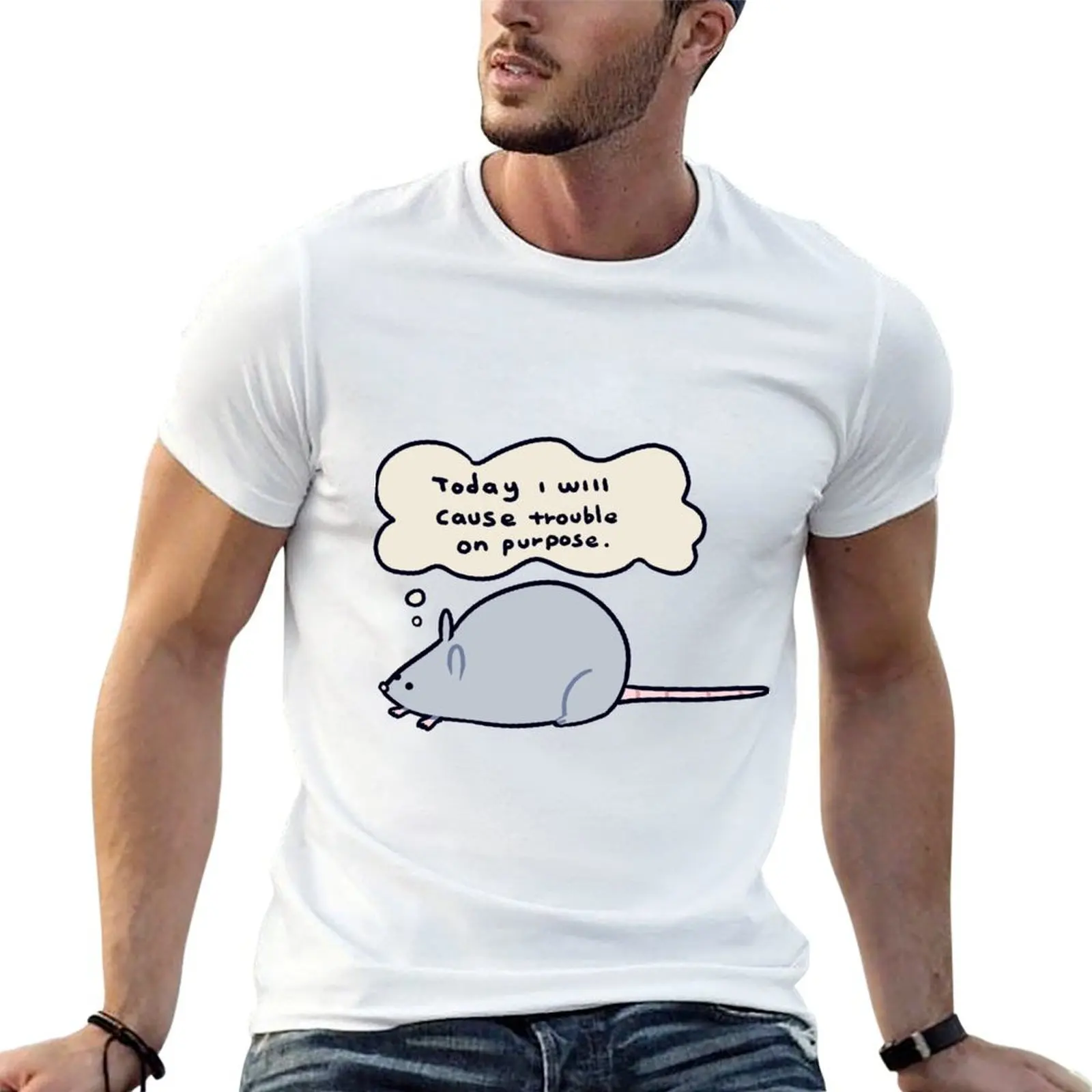 mischievous rat T-Shirt Gym Exercise Short Sleeve T-Shirt
