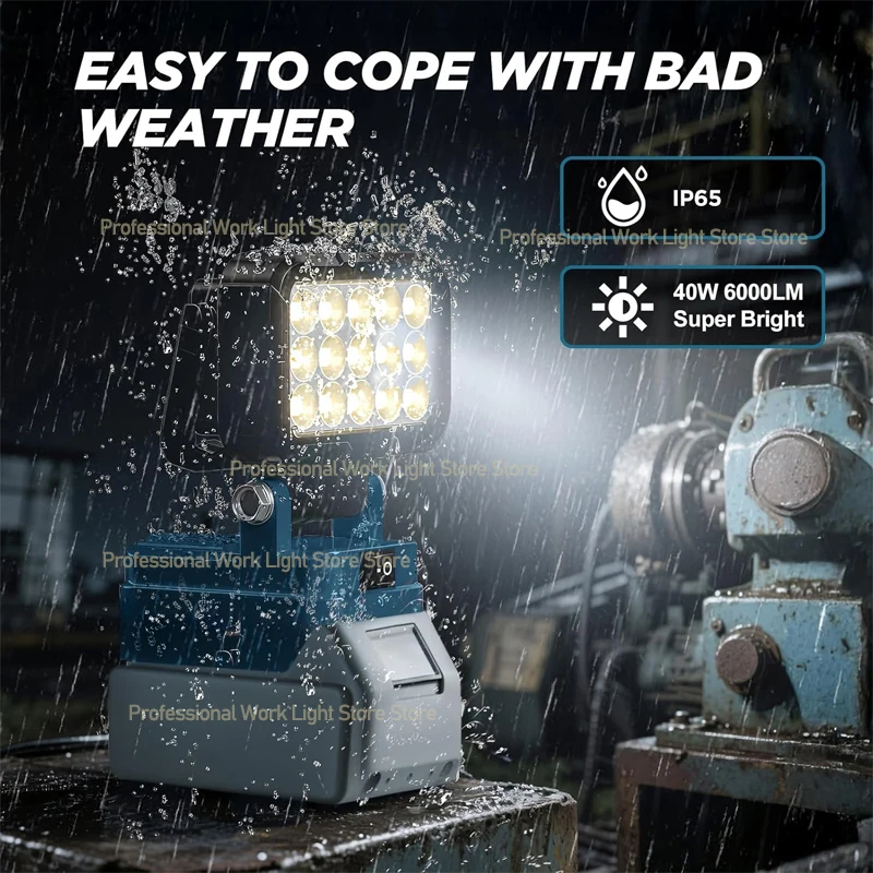 LED Work Light For Makita 18V Battery Cordless Camping Lights Portable Flood Lamp Flashlight Power Tool Accessory