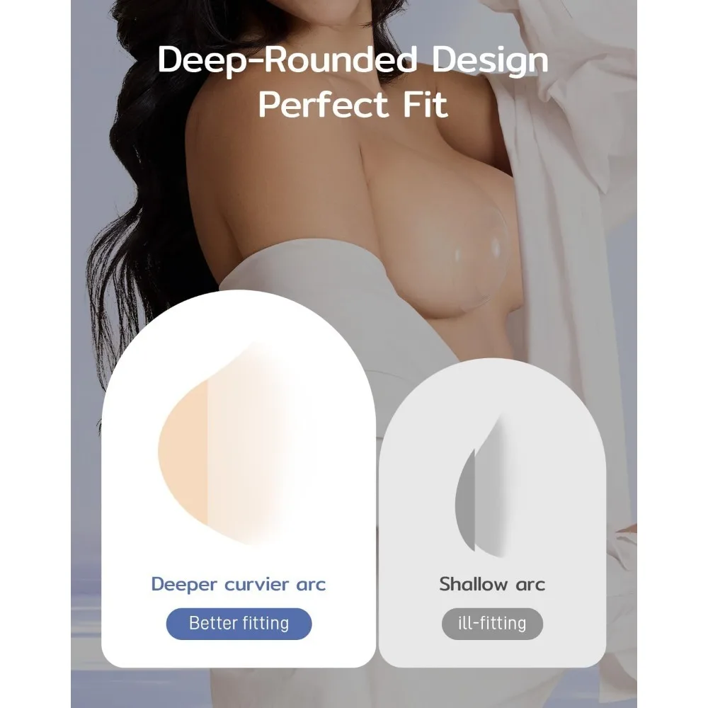 Przezroczyste nakładki na sutki Niidor dla kobiet, bezszwowe silikonowe plasterki na sutki, wielokrotnego użytku, ulepszone płatki na piersi 2025