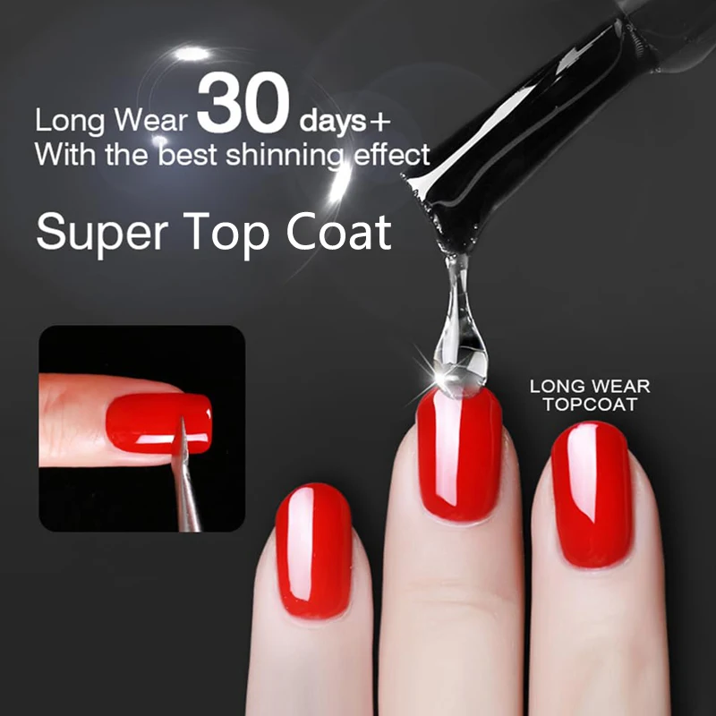 CHUNSHU 15ML Super Top Coat Nail Gel No Wipe UV Gel Varnish Sealing Transparent Diamond Topcoat Semi Permanent Nails Art Tools