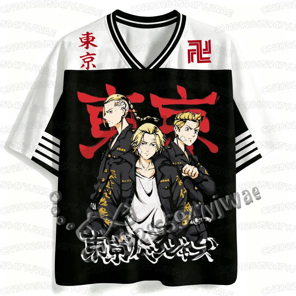 Summer Men's Women's Short Sleeve Tee Casual Tokyo Avengers Jersey Hot Anime Fans T-shirt Unisex Tops Y2K Jersey Tops