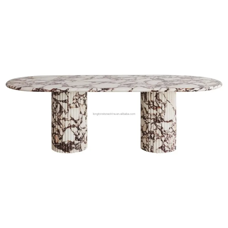 Mesa de Comedor de Mármol Italiano Calacatta Viola, Mesa de Centro para Sala de Estar, Sofá, Mármol Acanalado, Mesa de Café de Mármol Viola