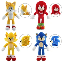 25-36cm Sonic The Hedgehog Soft Stuffed Plush Doll Cartoon Game Anime Knuckles Shadow Silver Tails Metalsonic Plushie Toys Gifts