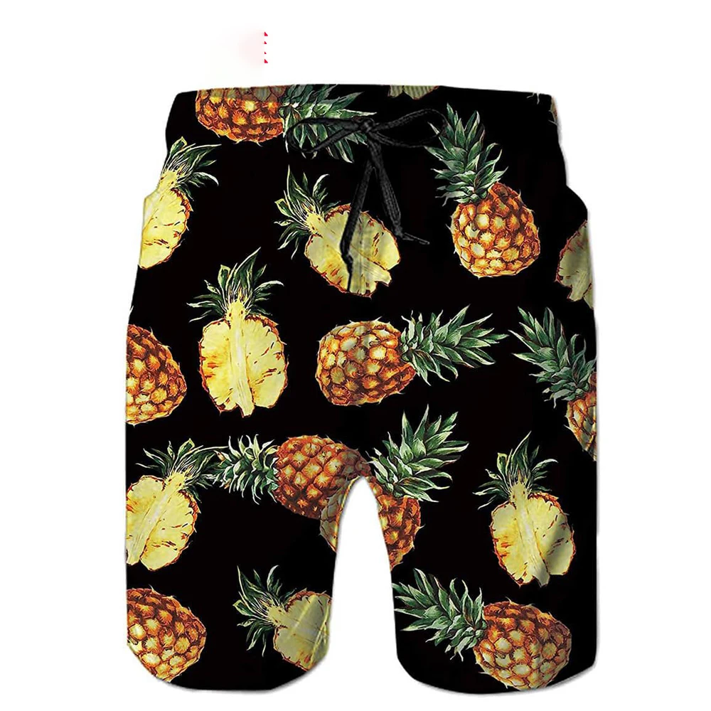 Funny Pineapple Mens Swimwear Beach Shorts Surf Board Shorts Sportwear Pant Boy Short Swimsuit Kids Summer Briefs Swimming Trunk