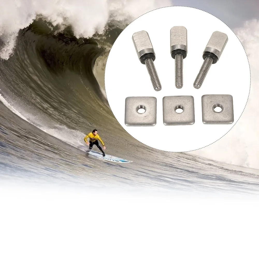 6pcs Durable Stainless Steel Surfboard Fin Screw M4 Paddle Board Fin Screw Fin Screw Repair Kit