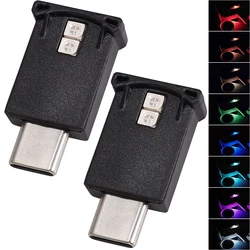 Lcyam USB 유형 C LED 주변 조명 8색 RGB 자동차 분위기 야간 램프 모델 Y와 호환 가능