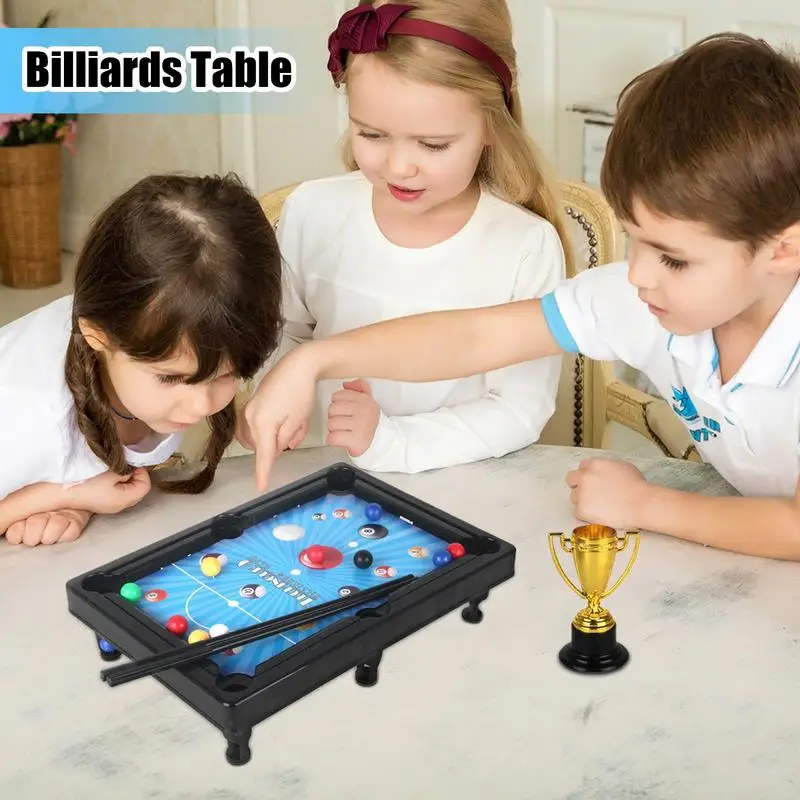 Tabletop Pool Table For Kids Miniature Billiards Pool Table Small Pool Table & Billiard Set Interactive Billiards Game For Kids