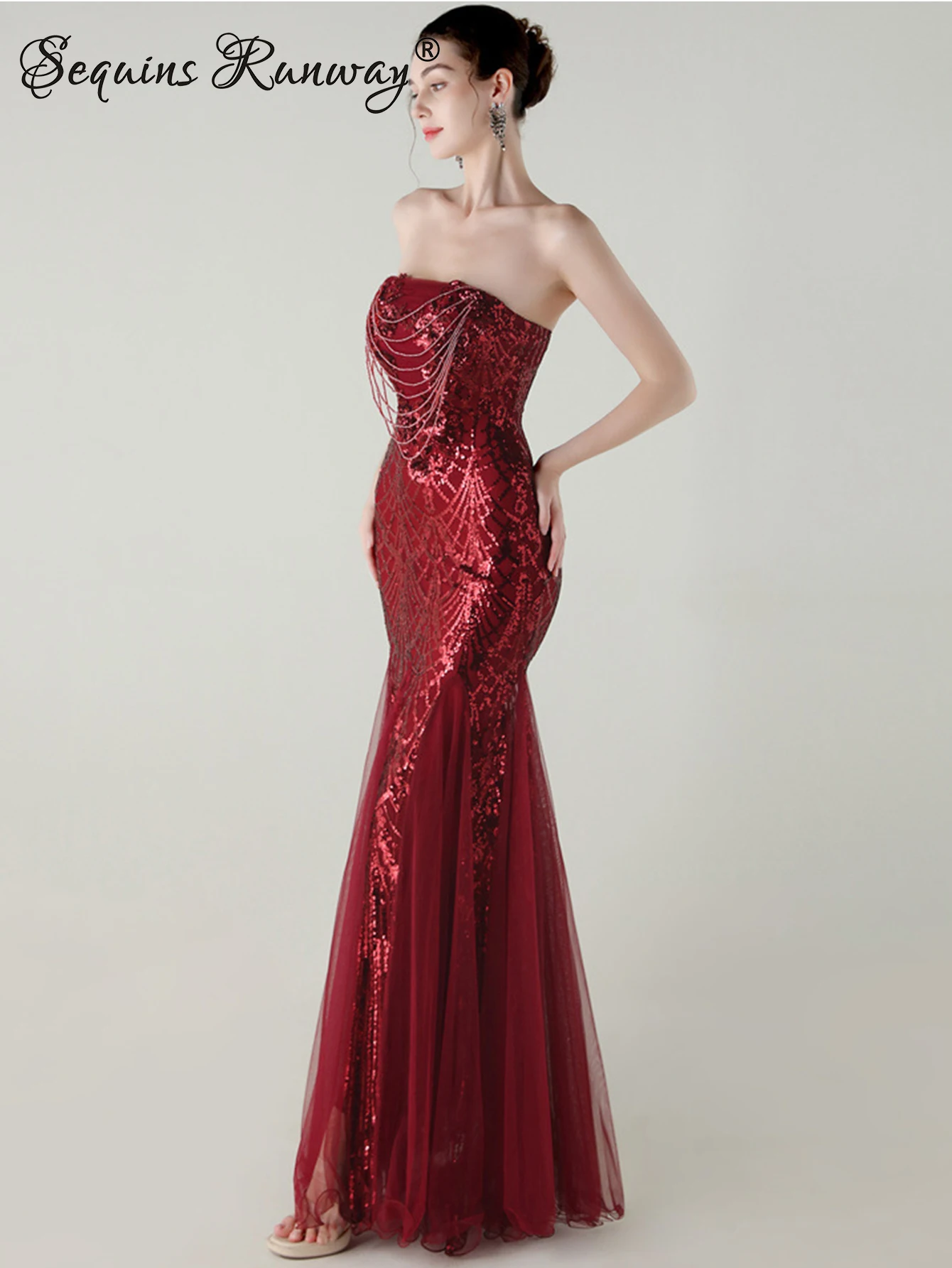 

Sexy backless maxi sequin summer dress women elegant evening long dresses 2025 woman luxury mesh wedding party dress vestidos