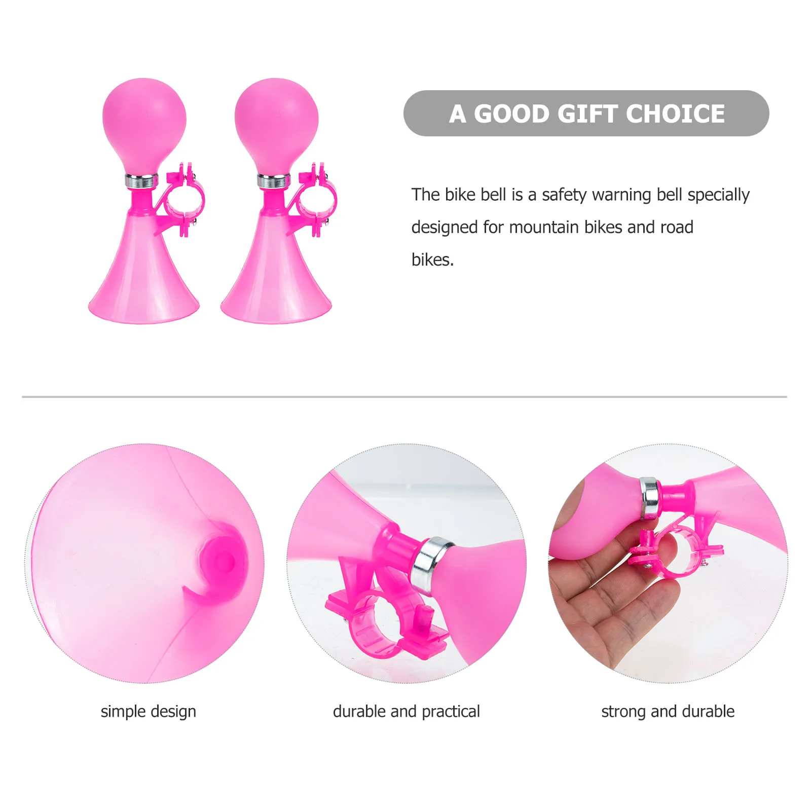 

2Pcs Bicycle Air Horn Kids Bike Squeeze Horn Bicycles Plastic Clown Horn Scooter Bell Cycling Safety Accessory