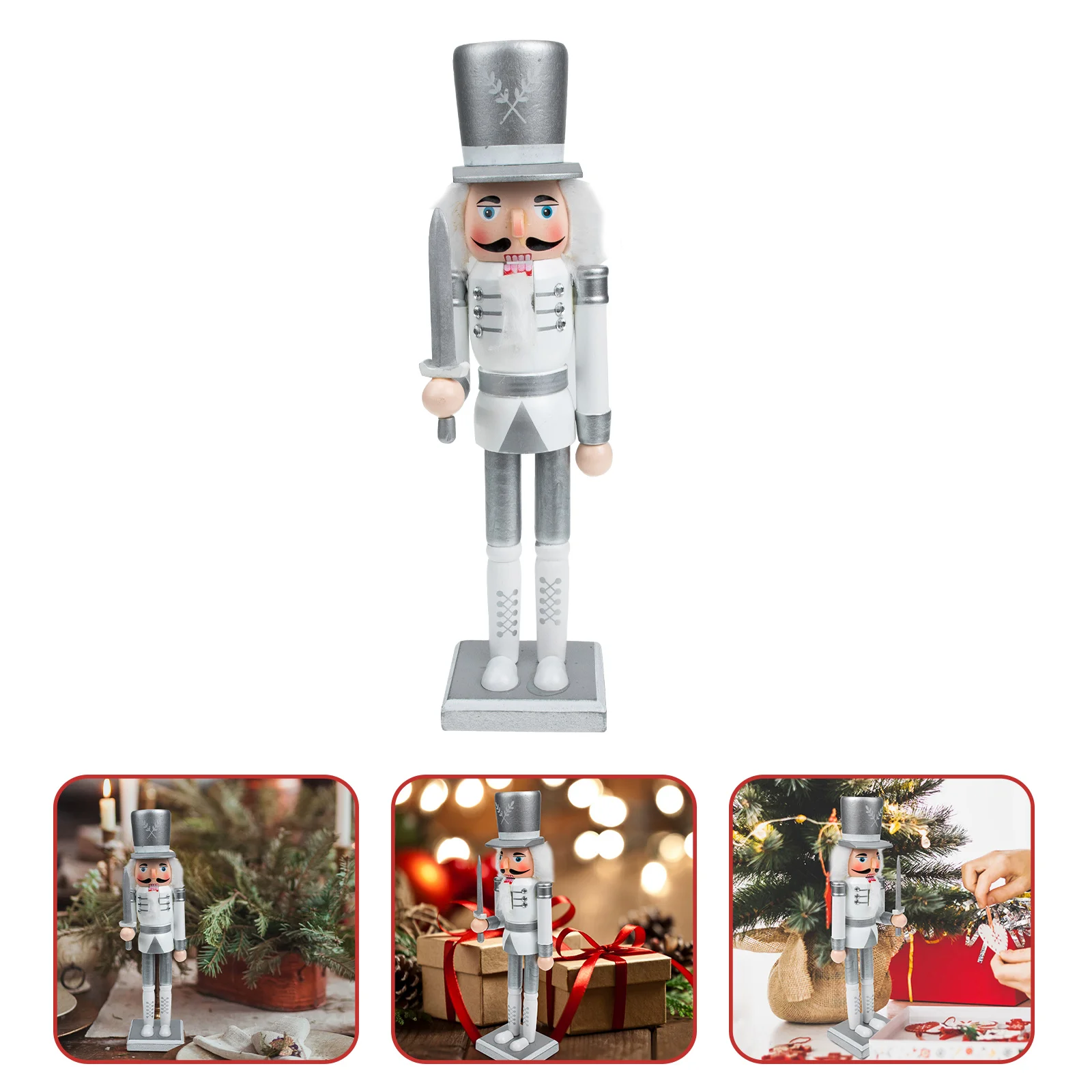 

Nutcracker Wood Craft Garden Decor Wooden Soldier Table Top Christmas Desktop Nutcrackers Xmas Decorations Child