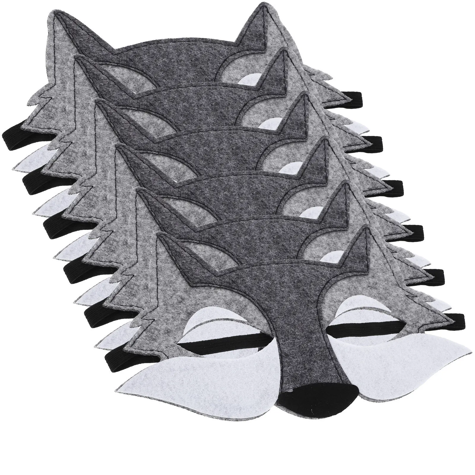 6 قطع قناع تنكري لباد الثعلب لديكور الهالوين أقنعة وجه الذئب نصف حيوان مخيف للرجال #5