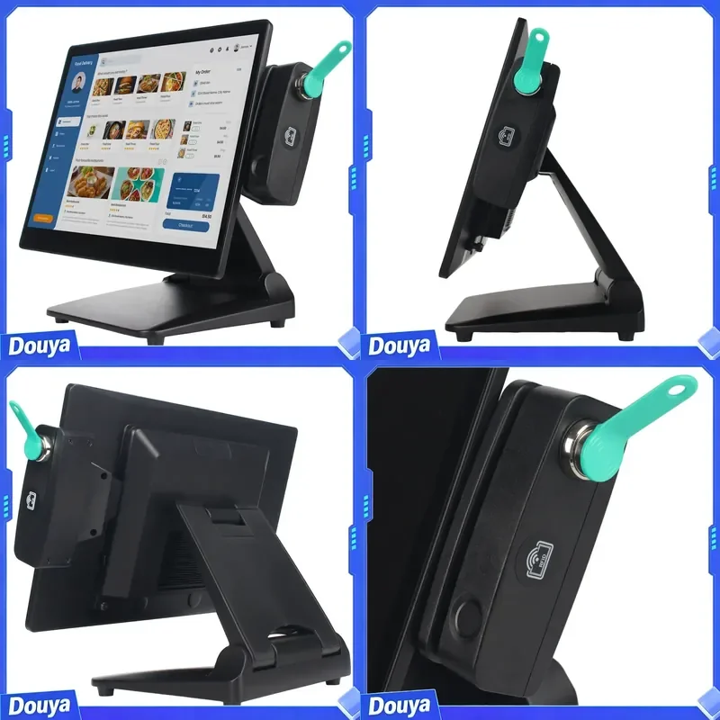15.6 Inch Smart POS System With 4-in-1 Module Fingerprint NFC I-button Ultra-Thin Foldable POS Terminal
