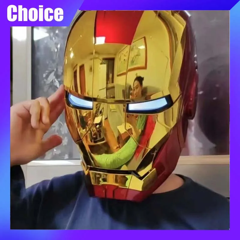 

Iron Man Cos Mask MK5 Wearable Helmet Remote And Voice Control Cos Iron Man Automatic Helmet LED Light Toy Costumes Props Gift
