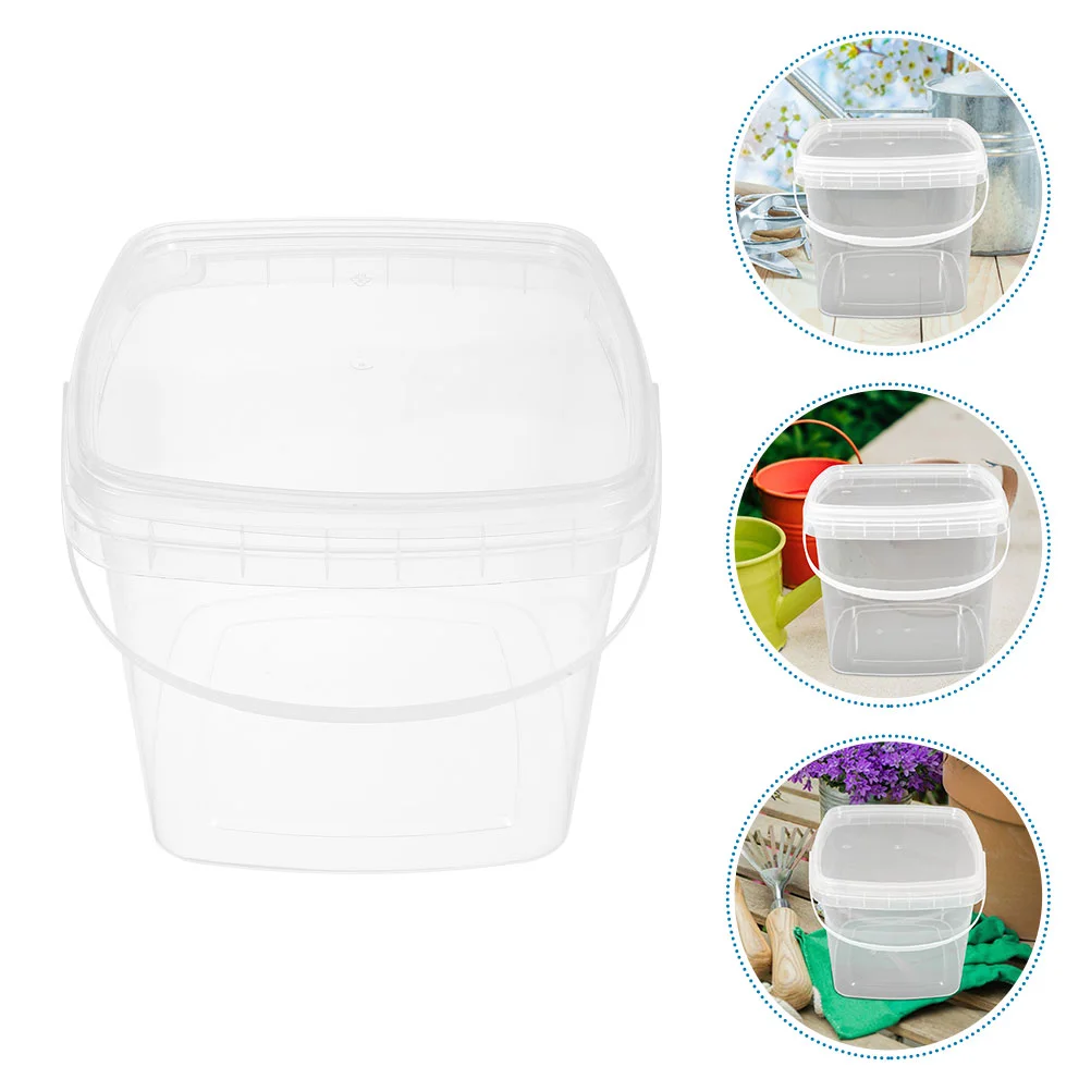 

Ice Cream Bucket Travel Food Containers with Lids Water Tank Plastic Jug Holder Handle