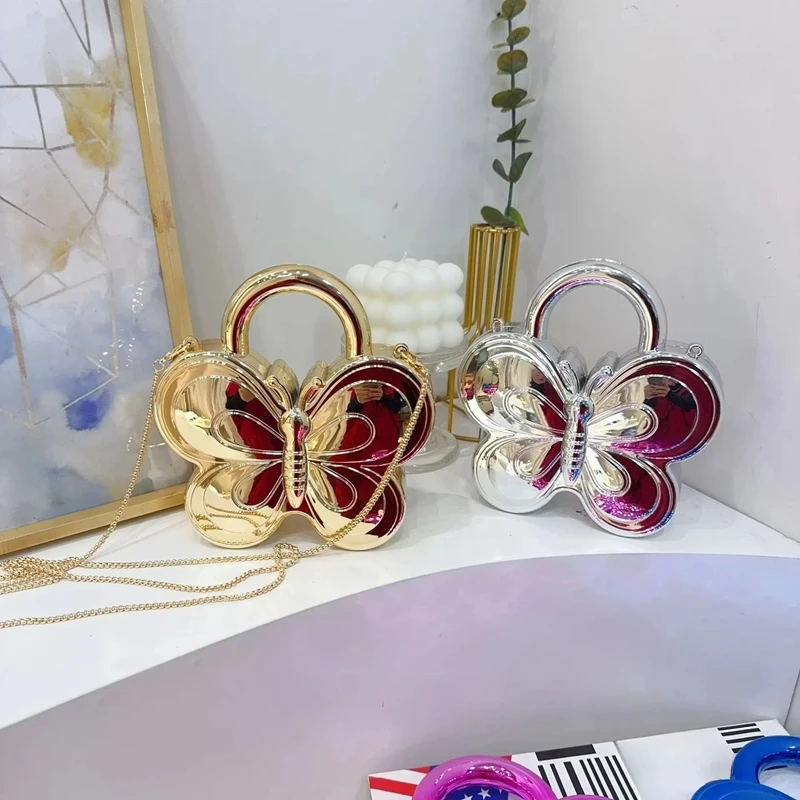 

Golden Evening Bag Purses and Handbags Luxury Designer shoulder bags funny shape Party Wedding Round Acrylic Shiny Clutch Purse