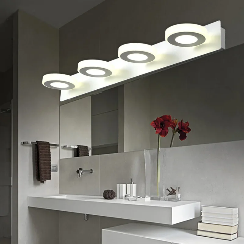 

Bathroom Mirror Headlight LED Bathroom Mirror Light Punchfree Toilet Washbasin Wash Table Lamp Dressing Table Fill Light Fixture