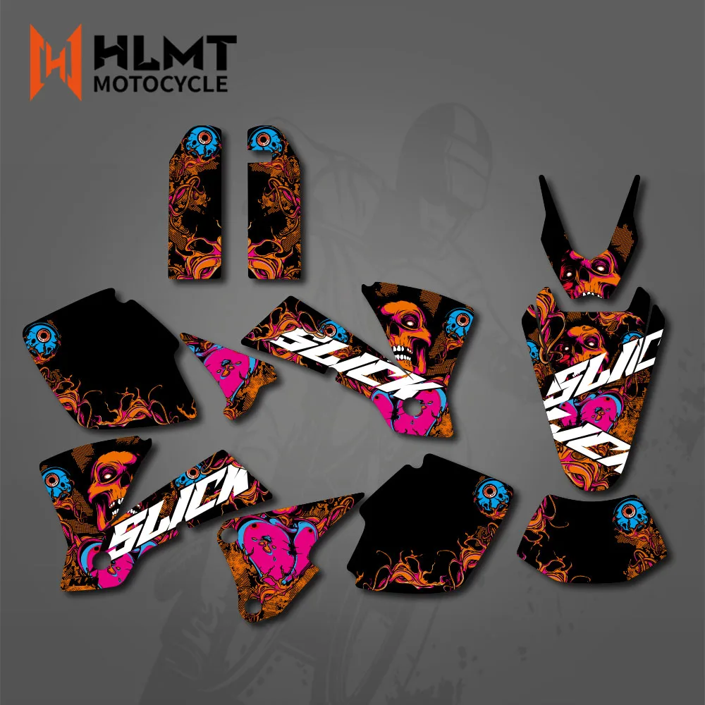 HLMT Motocross Graphics Background Decals Stickers Customize For KTM EXC 300 EXC250 EXC 125 250 300 350 400 450 500 530 2003