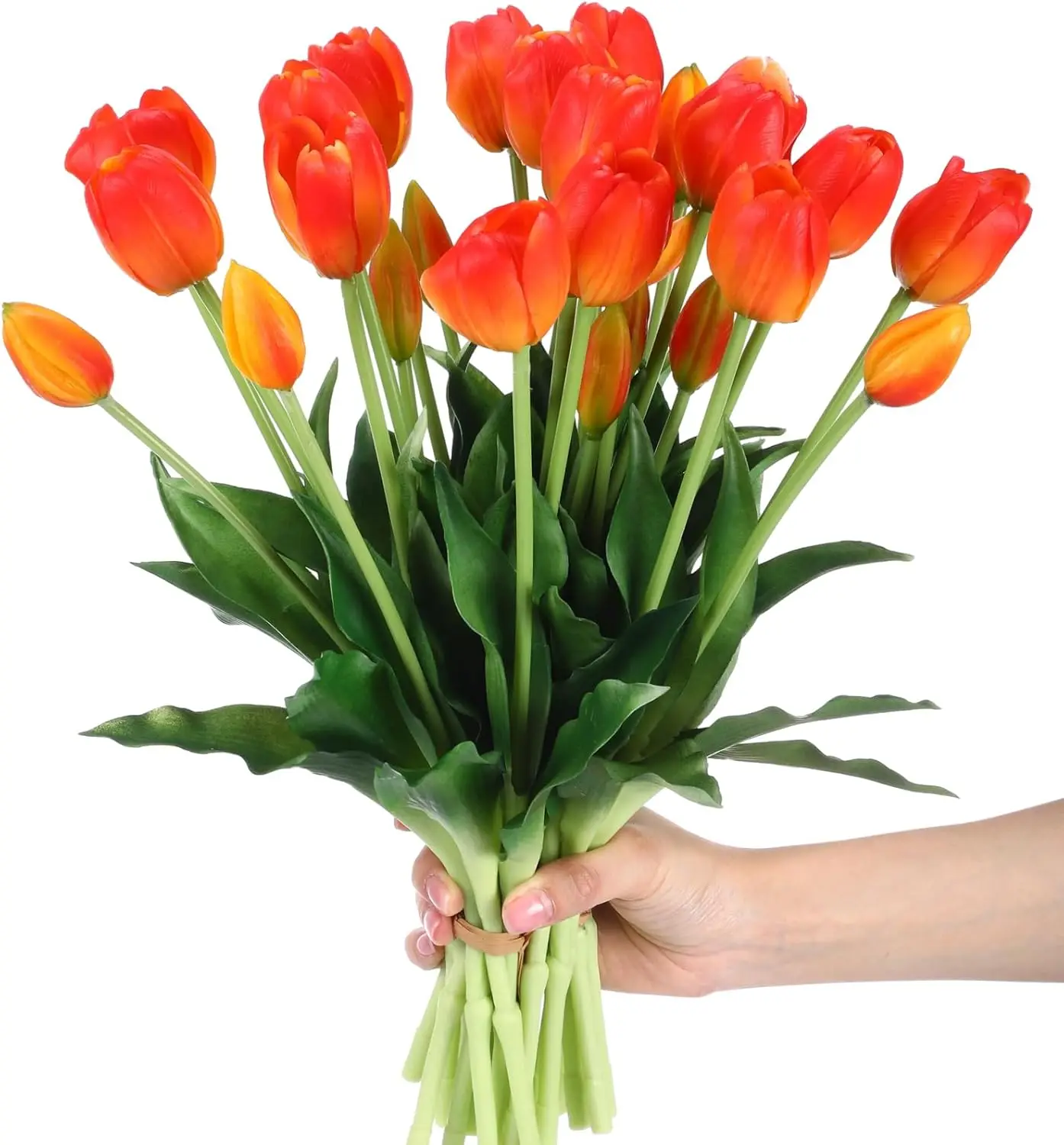 

30 реалистичных искусственных тюльпанов для букетов, для свадеб, вечеринок, офиса, кухни, декора, цвет заката