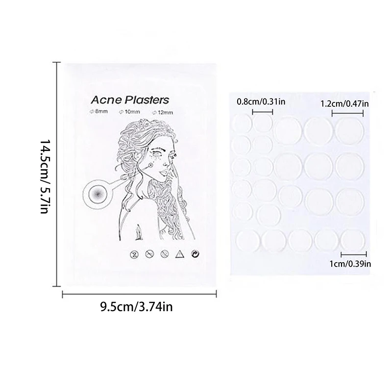 24 Stück/36 Stück runde Hydrogel unsichtbare Akne Aufkleber Hautpflege Aufkleber Make-up-Tool