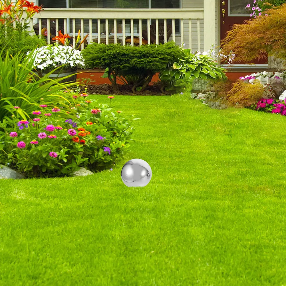 6 Stücke Edelstahl Garten Hohl Reflektierende Kugeln Spiegel Poliert Blick Kugel Außendekoration Glatte Globus