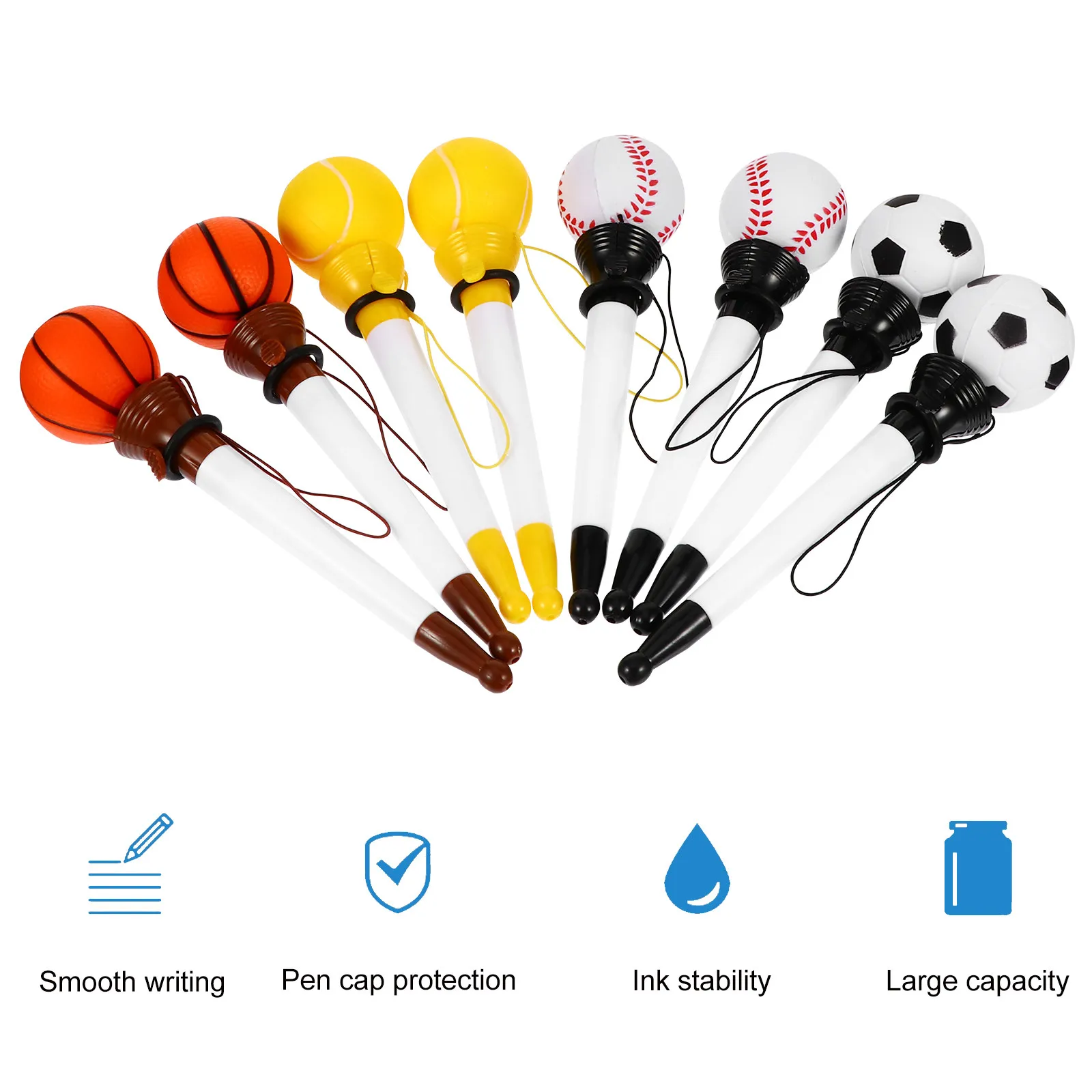 

8pcs Bouncing Ballpoint Cartoon Gel Ink Pens For Writing Coloring Sketching Stationery Supplies Plastic Ballpoint Pens