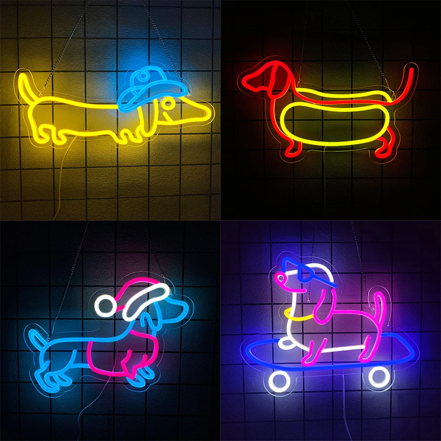 Animal Led Neon Sign, Cute Dachshund Icon, Suitable For Bedroom Home Game Room Pet Shop Club Decor, The Best Gift For Dog Lovers