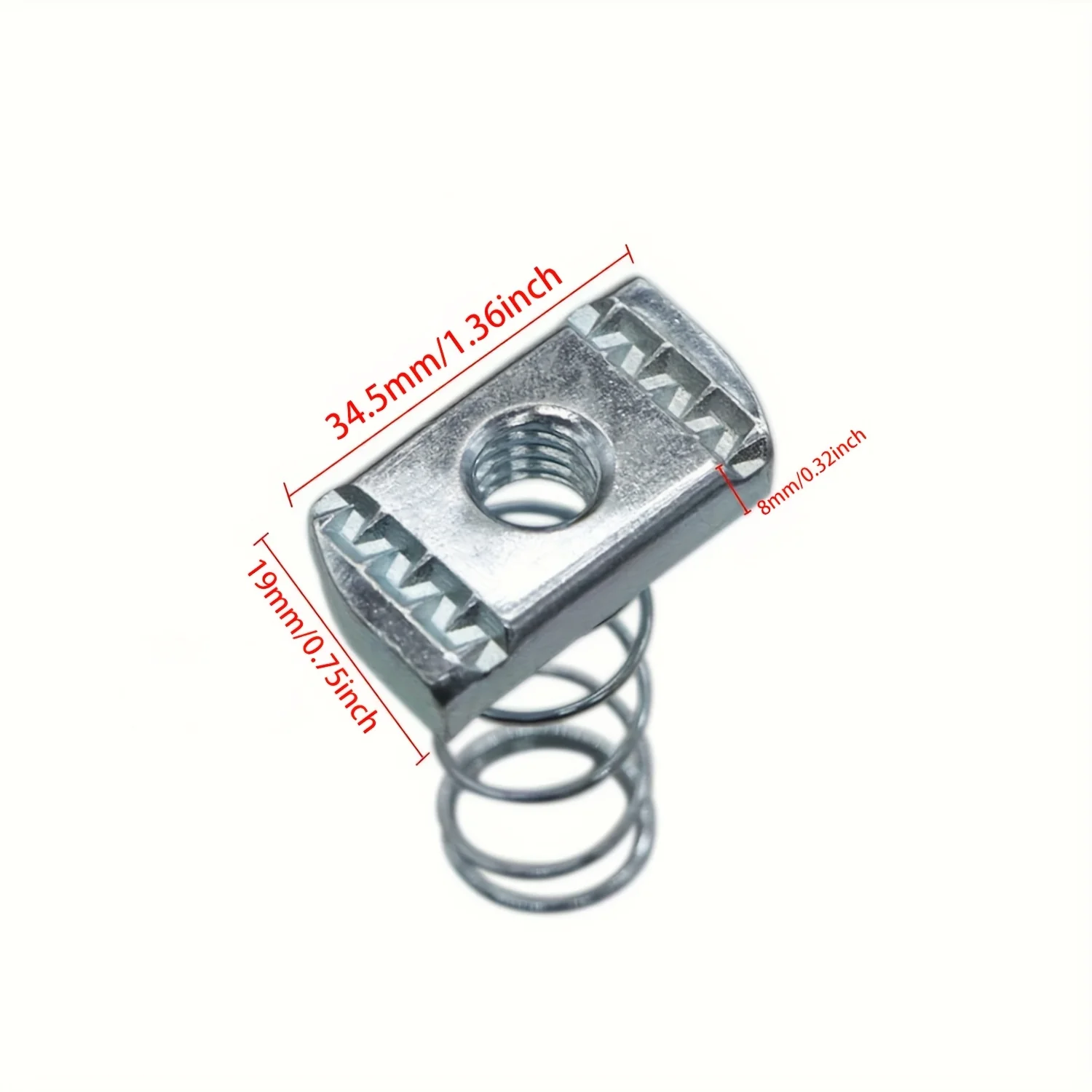 5 قطع من صواميل قناة الدعامة، 3/8 بوصة - 16 صامولة قناة زنبركية مع صواميل زنبركية طويلة بلمسة نهائية رائعة