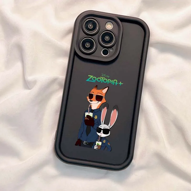 ديزني Zootopia بولي TPU اللوحة قضية الهاتف المحمول آيفون 16 15 14 13 12 برو ماكس أنيمي غطاء مقاوم للصدمات الكرتون متجمد قذيفة
