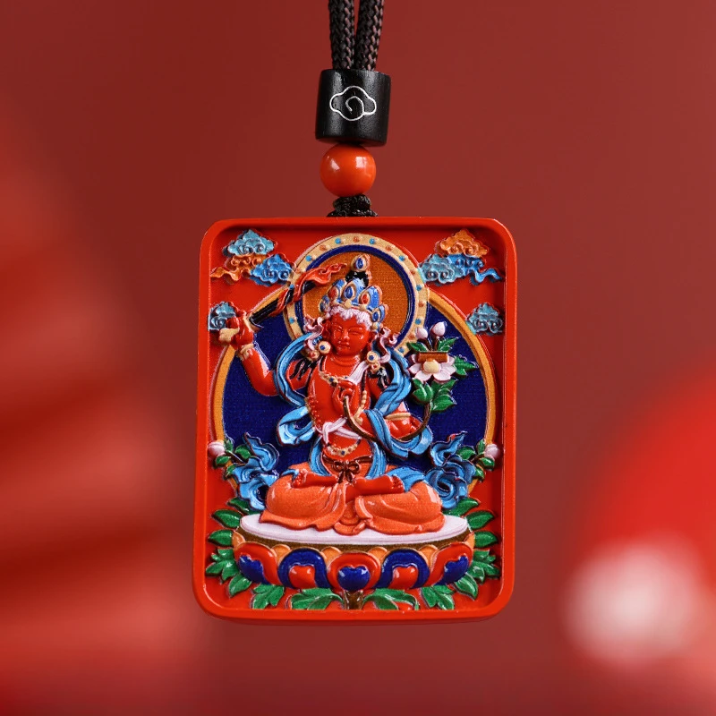 Cinnabar Painted Zodiac Natal Buddha Pendant for Men and Women