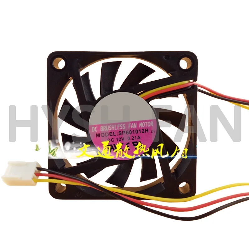 SP601012H 12V 0.21A 6CM 6010 3-wire Heat Dissipation Fan