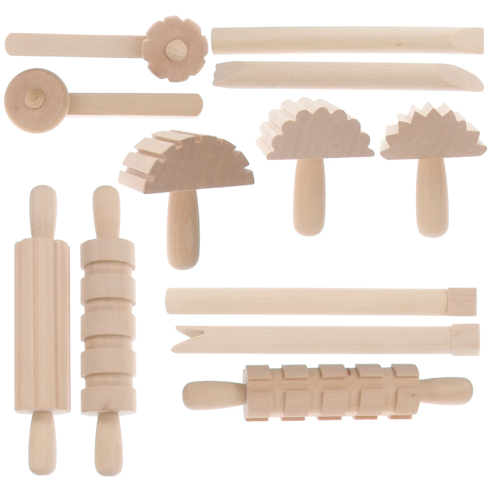 

1 set DIY Clay Sculpture Wooden Tools Smooth Safe Kids Plasticine Molding Toy Set Ideal Potter Air Dry Polymer Clay Craft