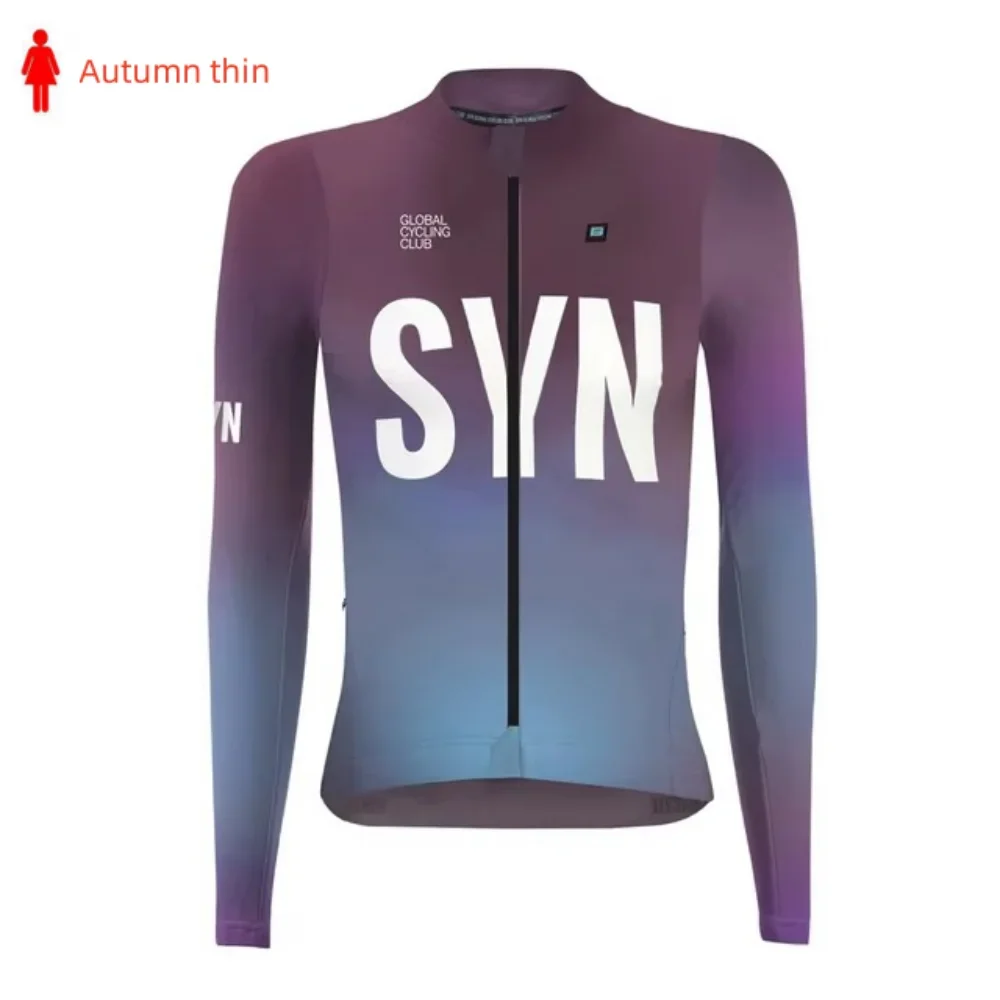 

Весенне-осенний женский велосипедный трикотаж с длинными рукавами SYN Team Race, велосипедная одежда, Ropa Ciclismo, защита и быстросохнущая