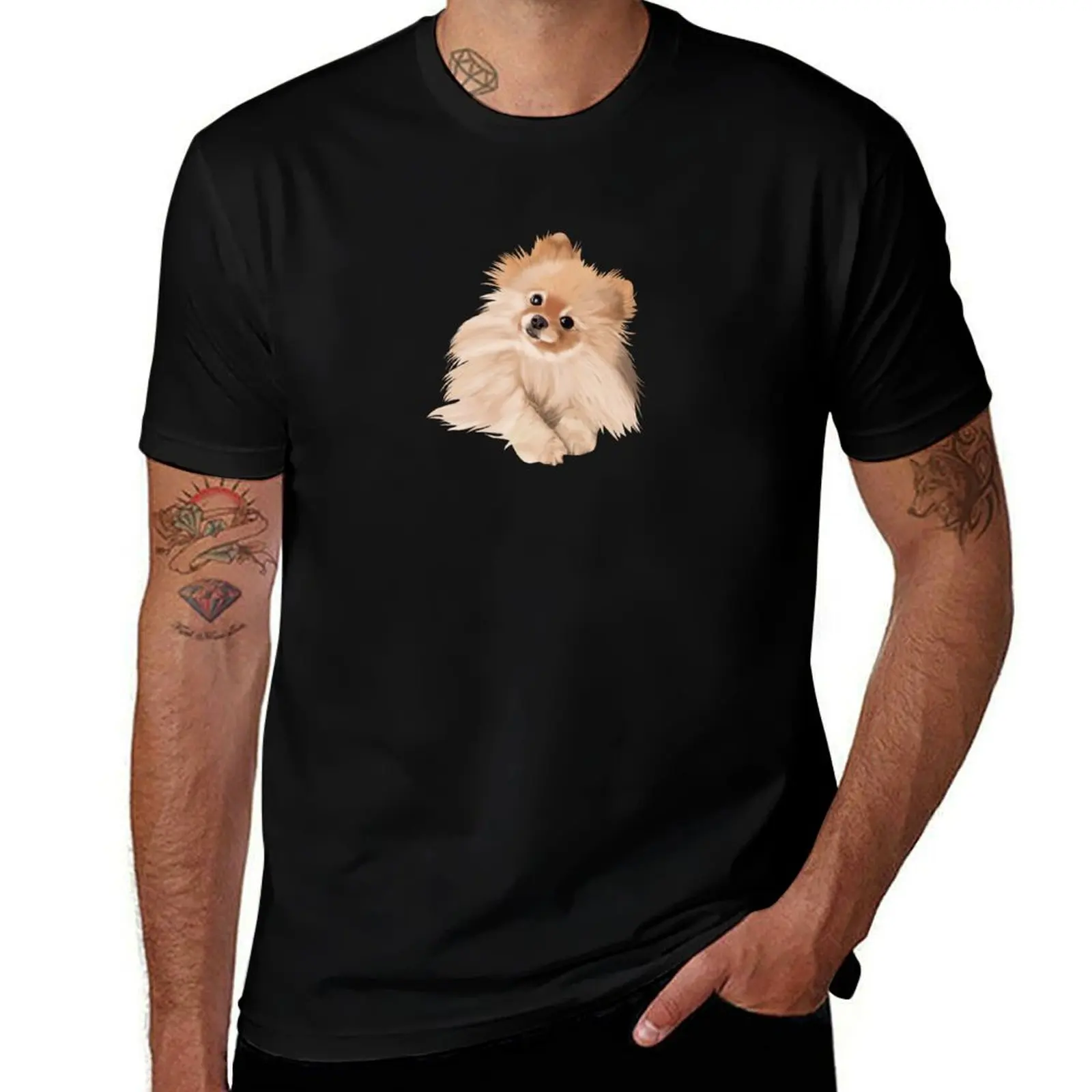 

Pomeranian T-Shirt Luxury man gifts for boyfriend Blouse mens t shirt