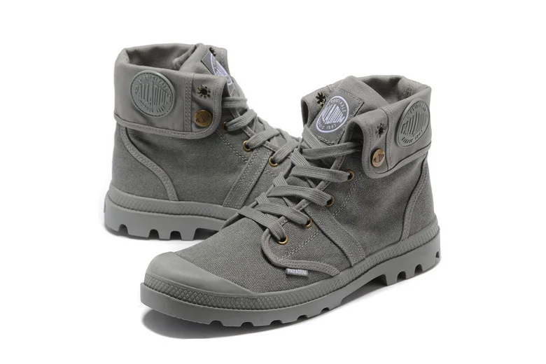 PALLADIUM Pallabrouse All Grey Sneakers Men High-top Leisure Ankle Boots Canvas Casual Shoes Men Casual Shoes Eur Size 39-45