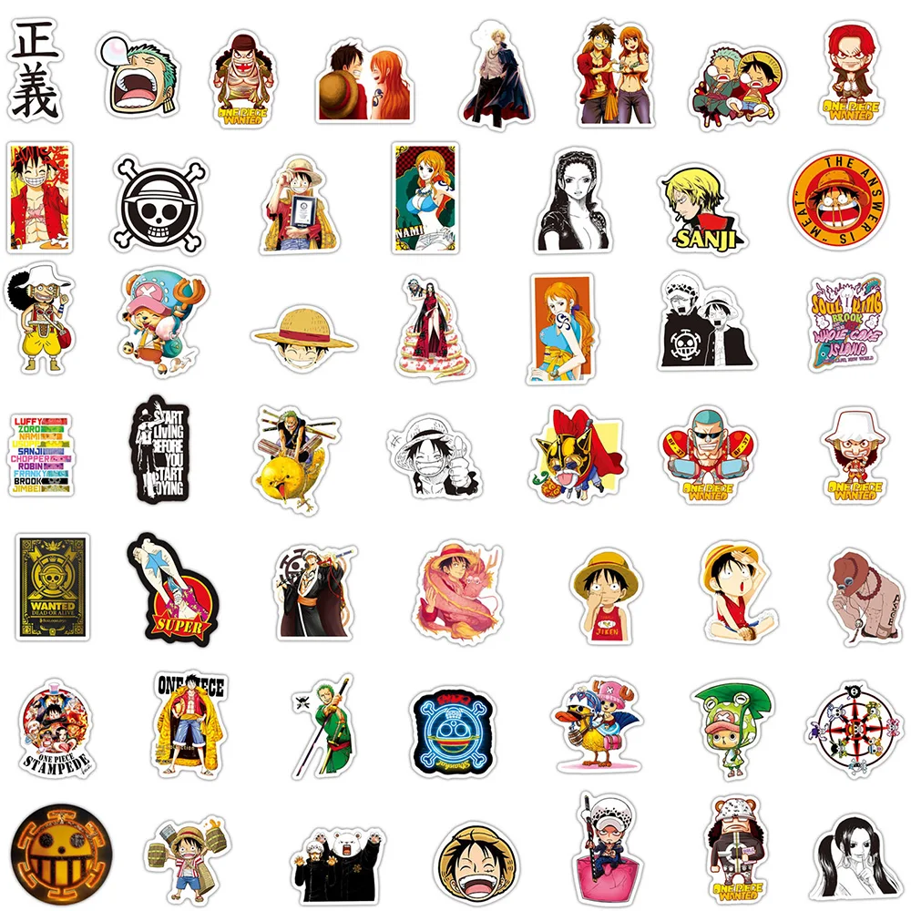 10/30/50/100 Stück ONE PIECE Japanische Anime-Aufkleber DIY Handy Motorrad Gepäck Laptop Coole Cartoon-Sticker Dekoration Spielzeug – Detail 6