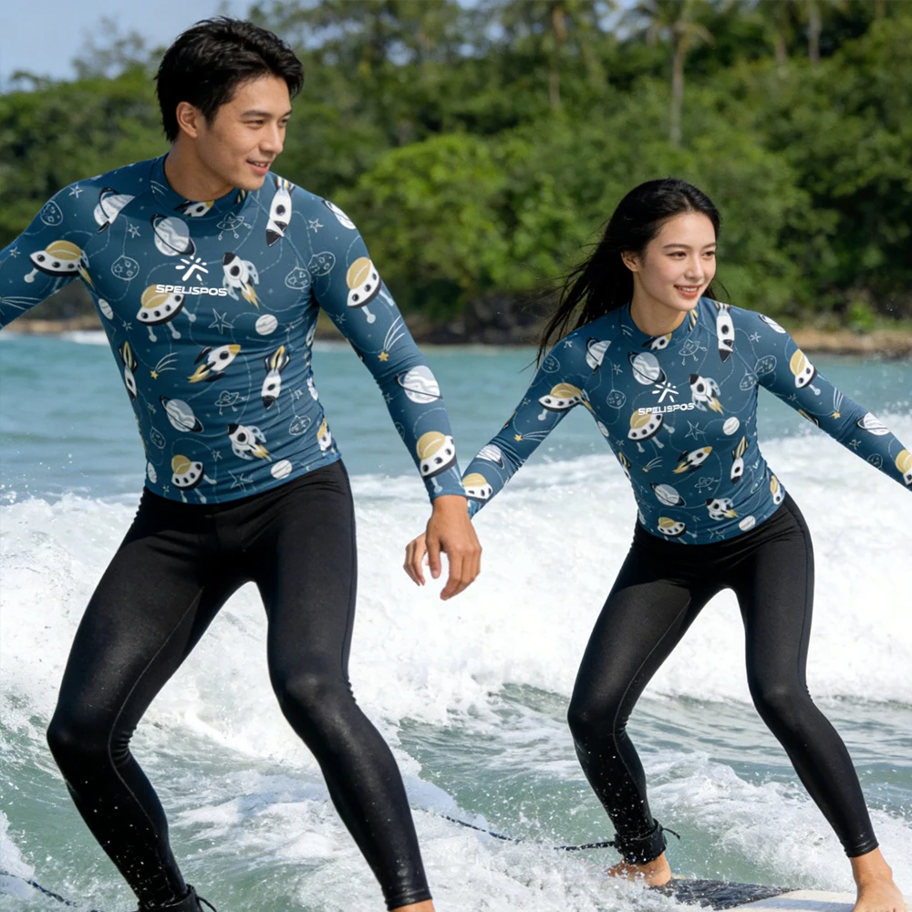 Long Sleeve Men Women Sailing Top Wear Rash Guard UPF50+ Surfing Shirt Luxury Swimwear Beachwear for Water Sport Fishing Touring